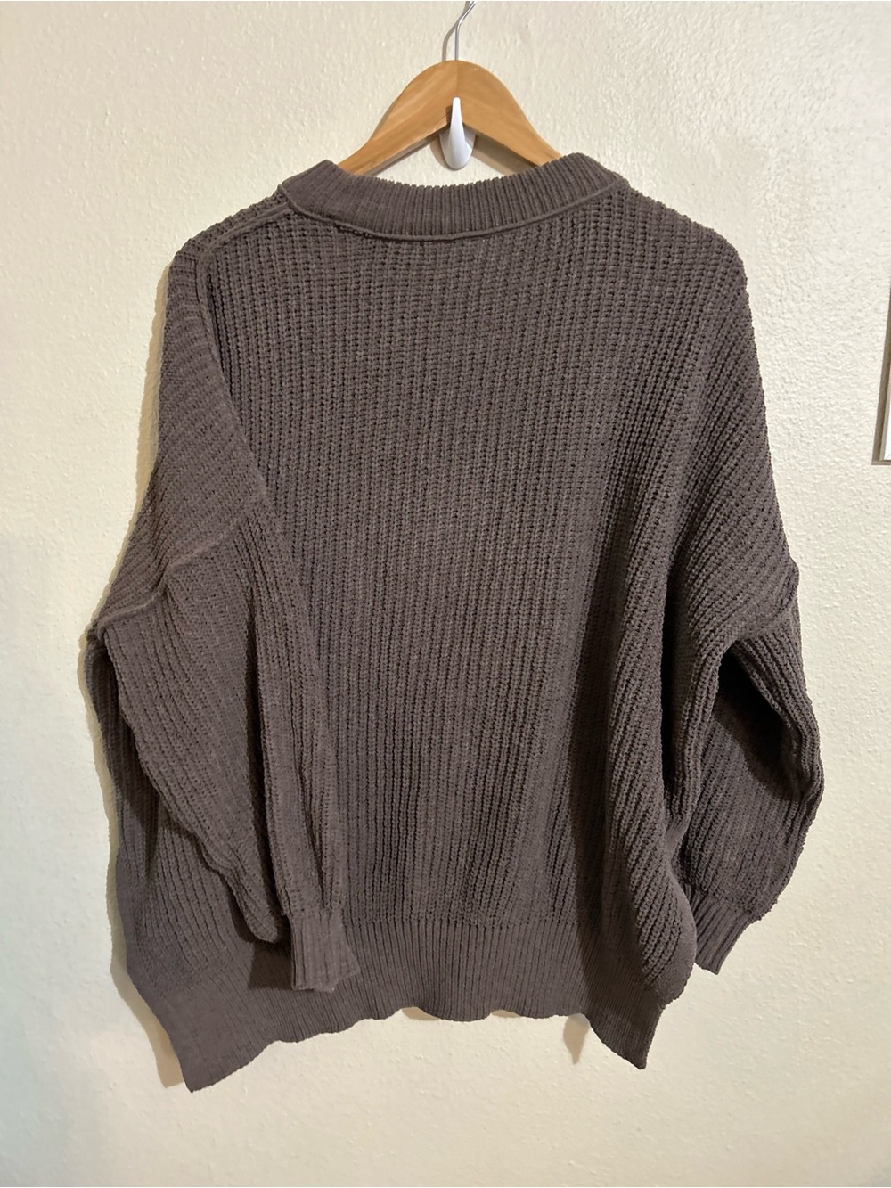Aerie Oversized Rib-Knit Sweater Size Medium Brown Women’s Lounge - Picture 4 of 6
